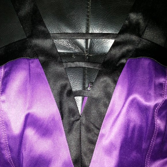 NWT XOXO PURPLE BLACK BODYCON MINI SEXYCLUBCOCKTAIL HOLIDAY PARTY DRESS SZ 7/8 - Picture 9 of 12